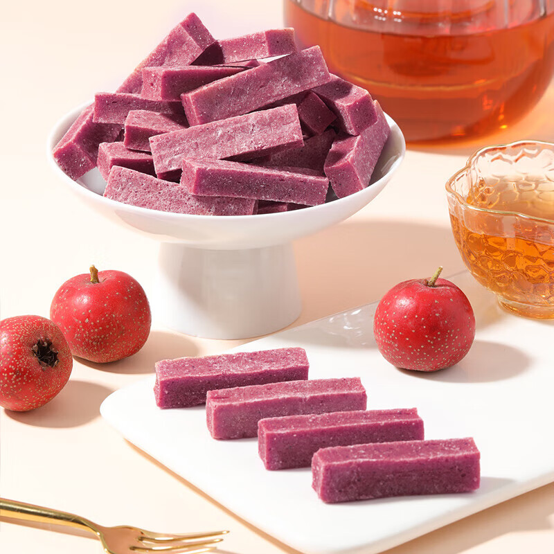 味滋源山楂条山楂卷儿童休闲零食 怀旧小吃美味点心 紫椹山楂条500g/袋 2袋