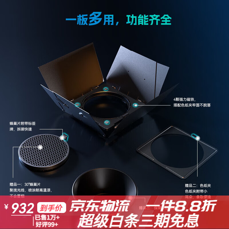 斯莫格（SmallRig）八叶挡光板蜂巢闪光灯主播发丝氛围灯摄影棚人像美食轮廓光附件新款 八叶挡光板【RA-BD08】