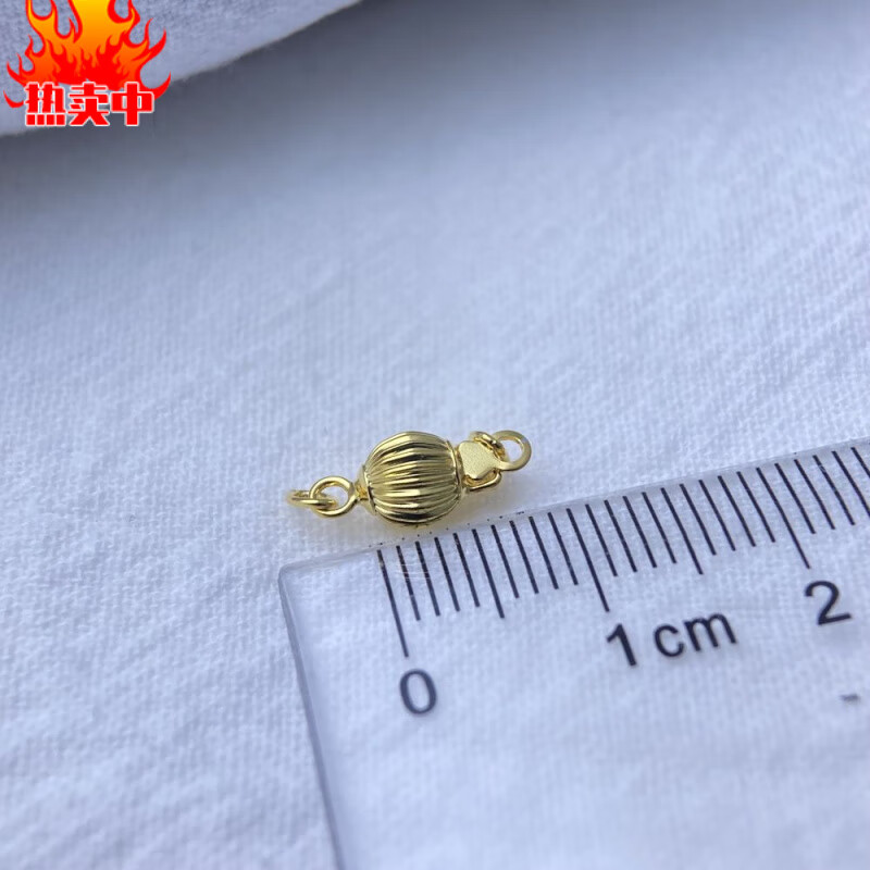 SNQPdiy配件 s925銀燈籠扣海水珍珠項(xiàng)鏈扣手鏈扣連接扣頭毛衣鏈搭扣 金色(5mm)