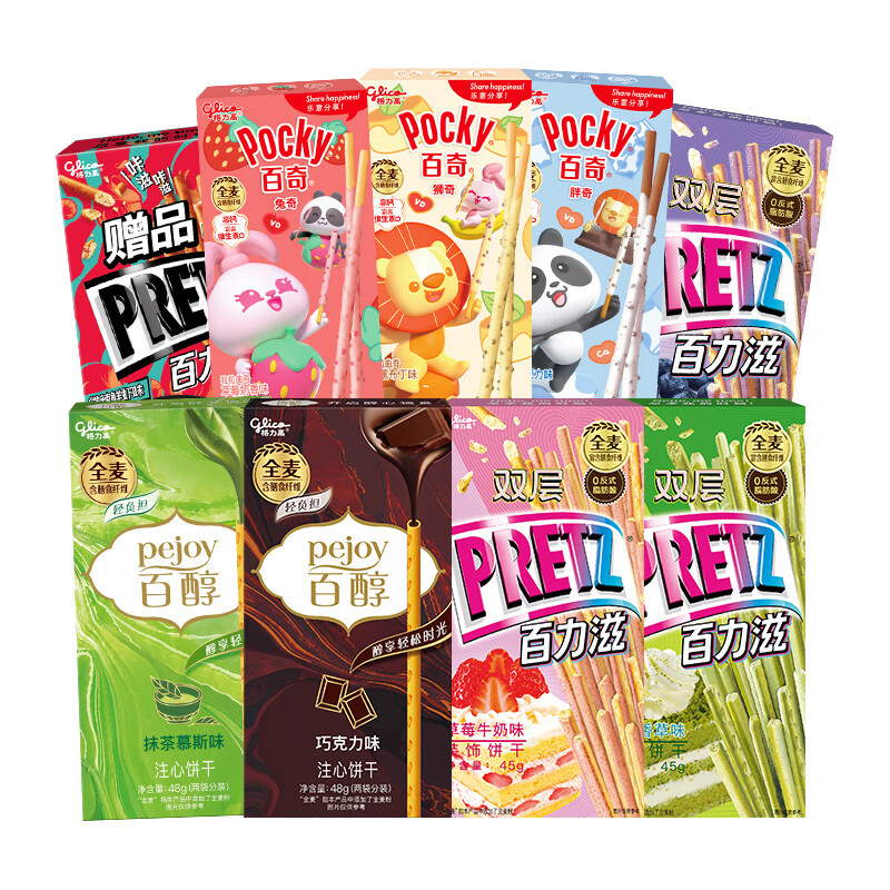 格力高（Glico）百奇&amp;百醇&amp;百力滋多口味组合装376g