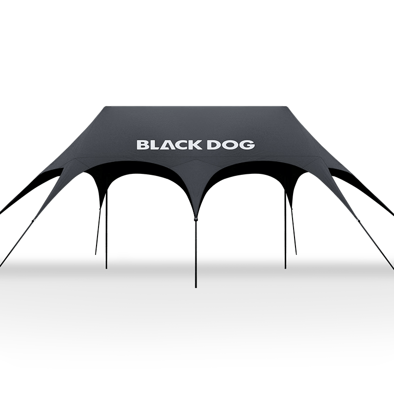 black dog黑狗钛黑胶天幕无风绳户外露营帐篷遮阳棚防晒防雨凉棚 中号26㎡