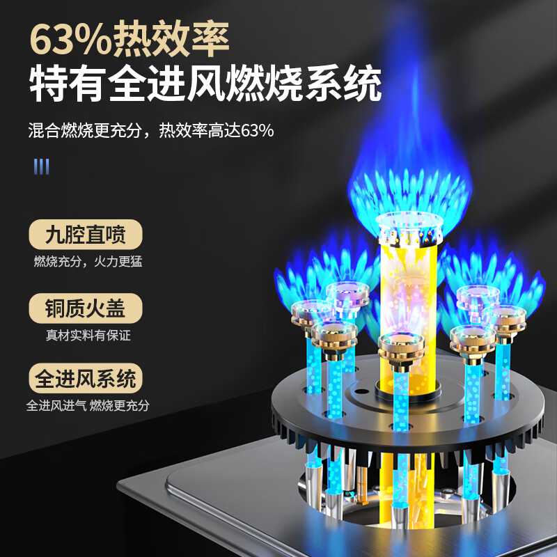好太太亿美【国家补贴20%】燃气灶煤气灶双灶具大火力台嵌两用天然气灶液化气炉灶一级能效台式嵌入式猛火灶 翻盖双九腔+双边定时+不锈钢 液化气(煤气罐20Y)