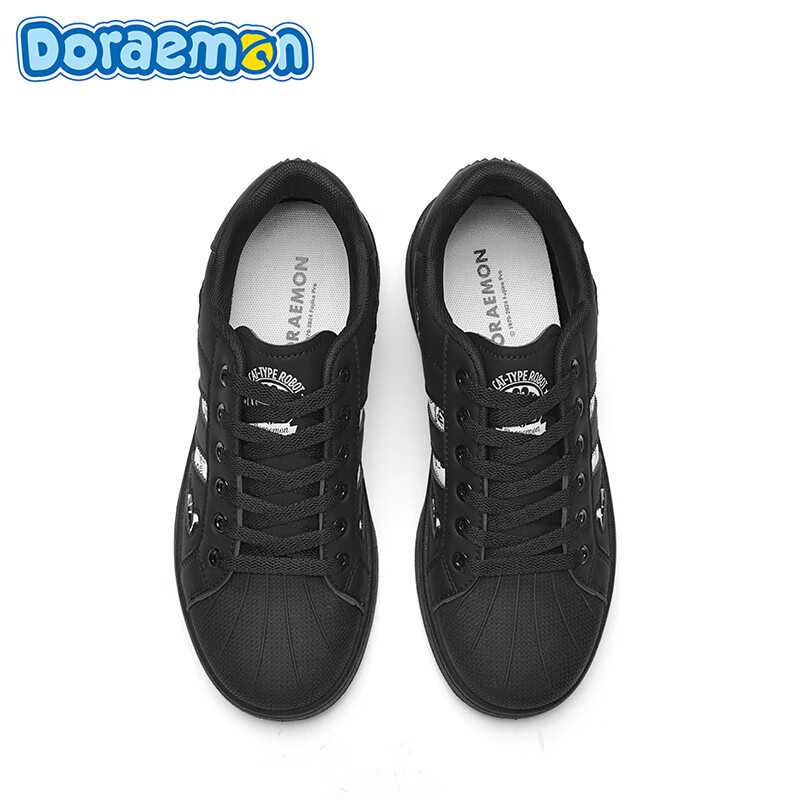哆啦A梦板鞋男鞋秋季2025新款复古潮流德训鞋低帮厚底百搭运动休闲鞋子男 玄清黑 44