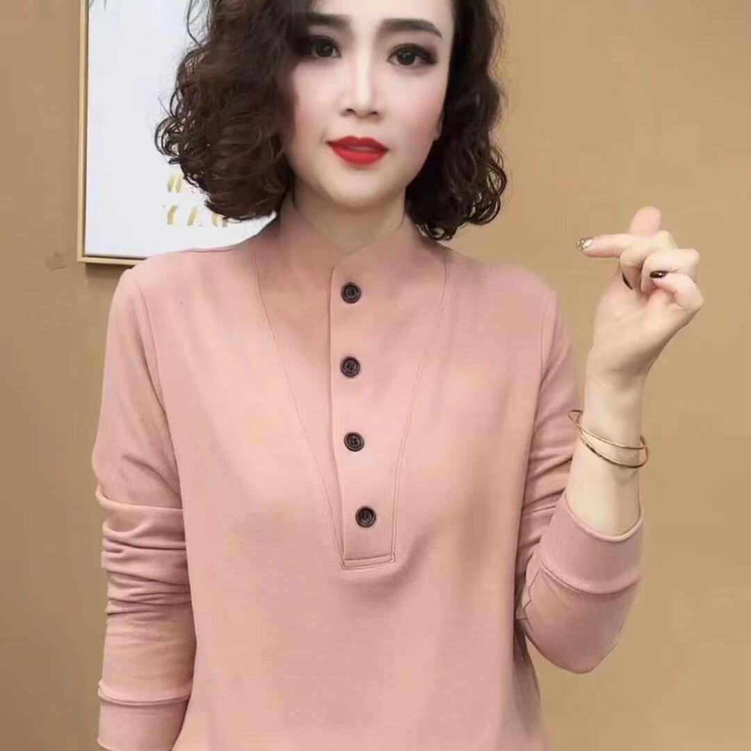 秋冬款宽松显瘦套头加厚大码立领卫衣CSph女士时尚长袖立领卫衣jd 桃粉色 XL  建议105-120斤