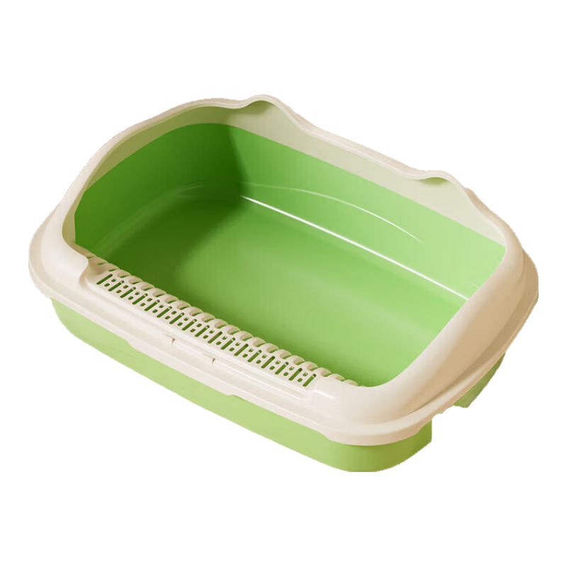 【京东上门】猫砂盆超大半封闭防外厕所盆防带小号幼猫防溅开放式 橄榄绿【大号】可拆/送猫铲