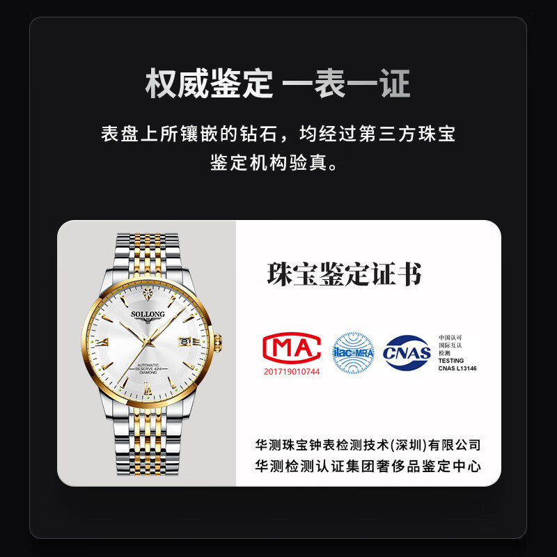 瑞士正品浪Lonleng琴男士全自动机械表防水夜光时尚专用名牌男表 旗舰升级版-全黑黑面 送皮带
