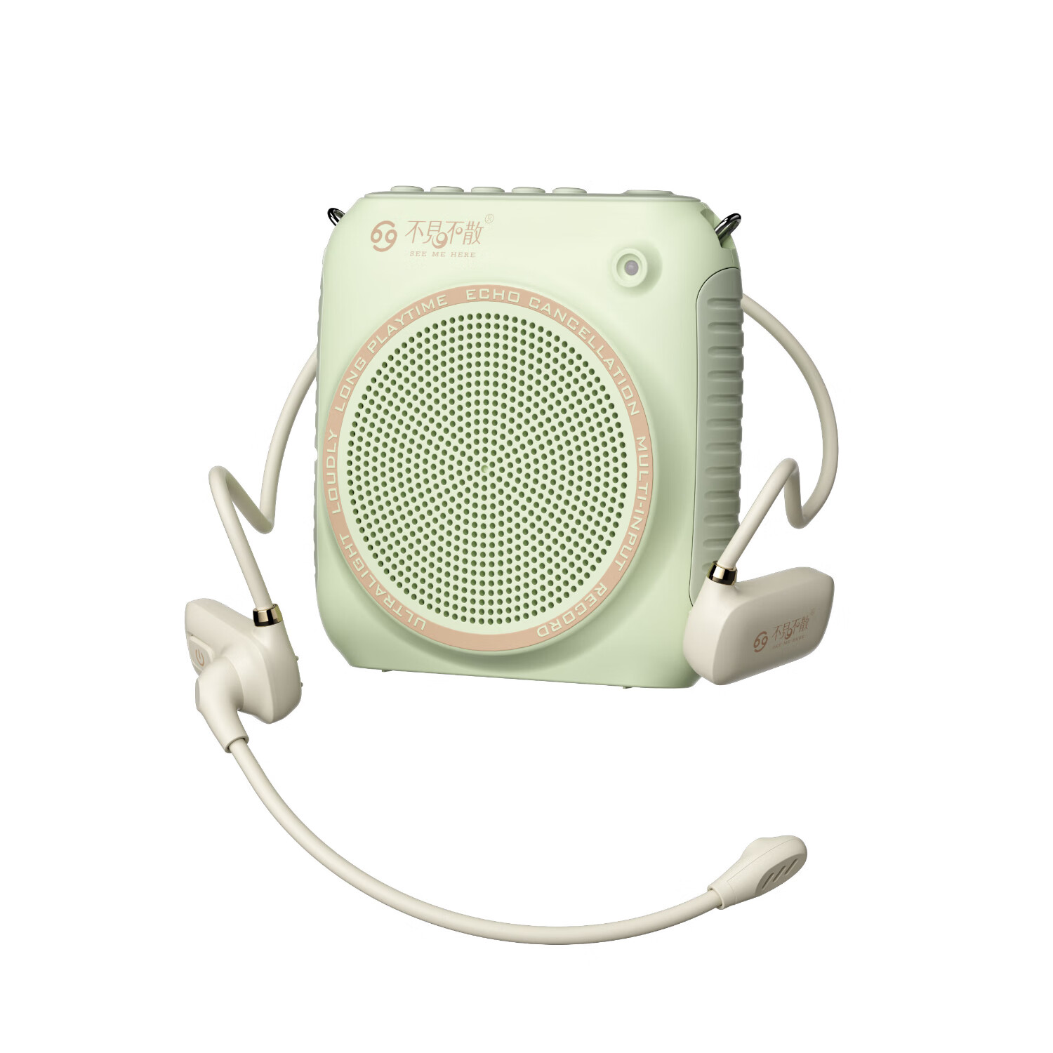 不见不散 SEE ME HERE 69K2无线小蜜蜂扩音器机教师上课专用麦克风大音量耳麦导游户外扩音机 云岩白