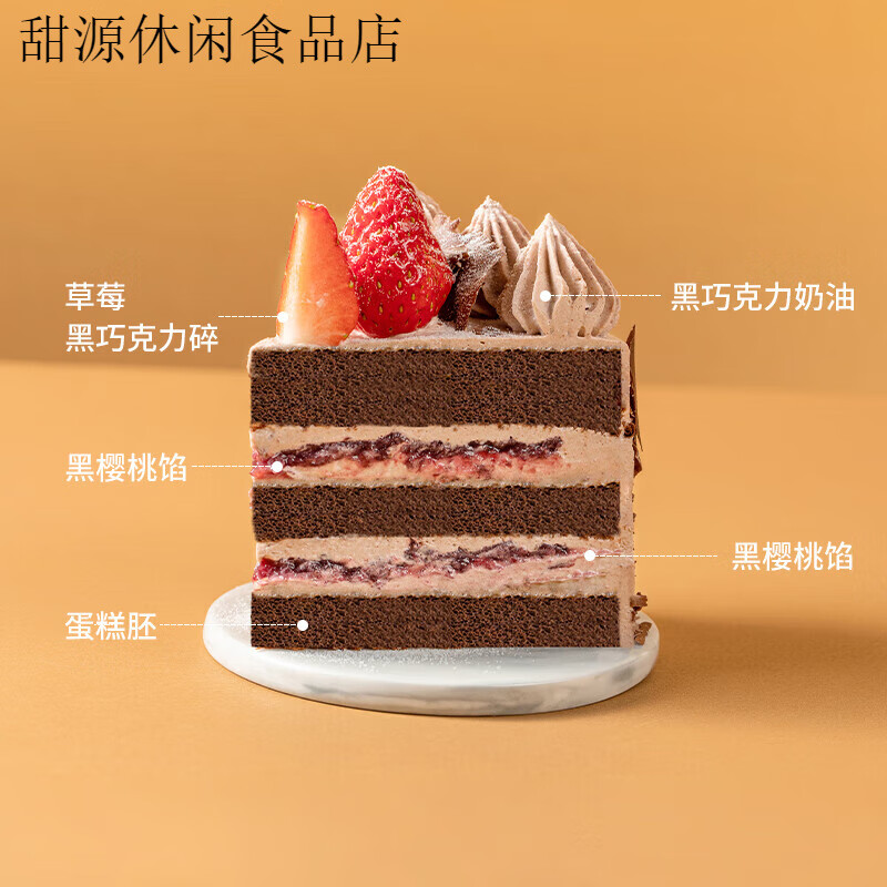 幸福西餅】森林小紅帽生日蛋糕下午茶動物奶油同城黑櫻桃草莓 森林小紅帽 +生日配件 6英寸