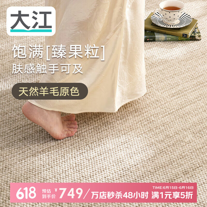 大江地毯客厅高级感 进口羊毛地毯沙发大宅耐脏免洗地毯卧室200x300cm