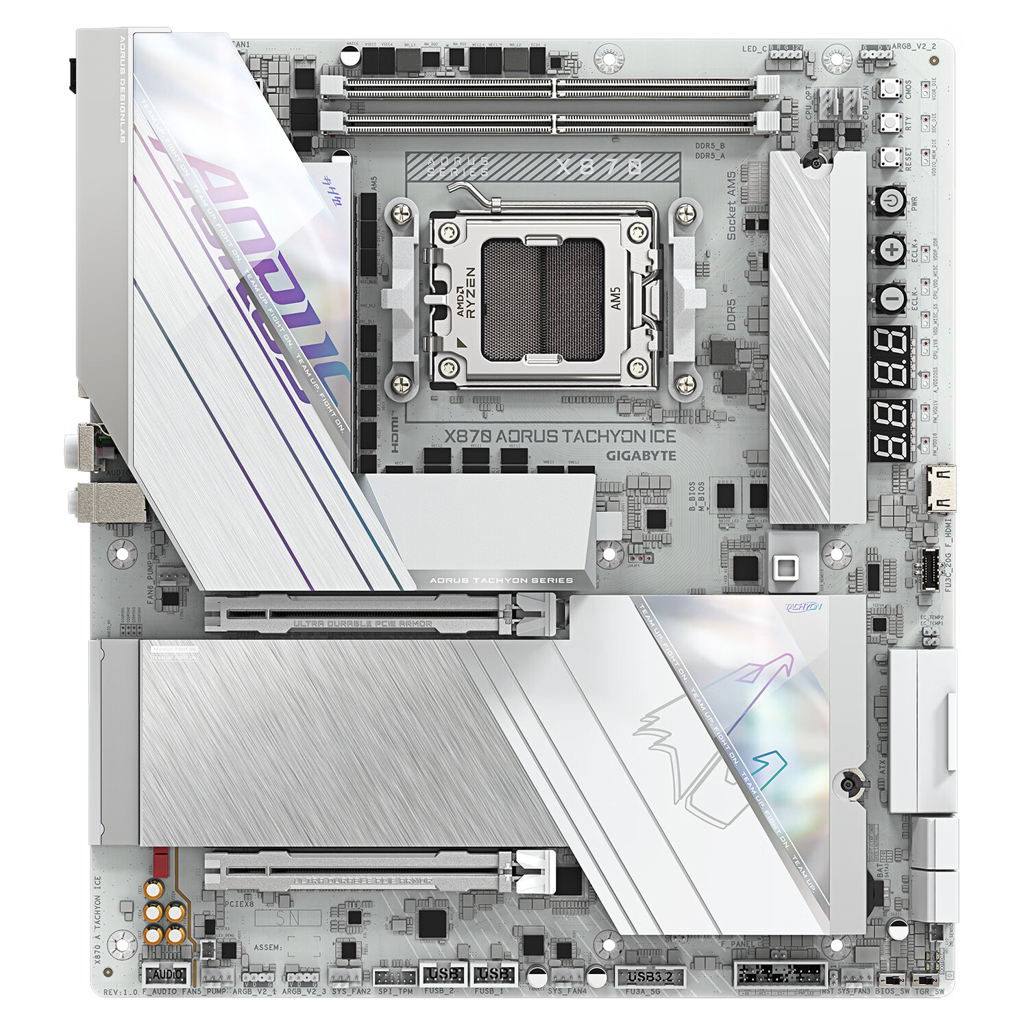 技嘉(GIGABYTE)X870 AORUS TACHYON ICE 钛冰雕 DDR5主板 支持CPU AMD锐龙9950X3D 9800X3D 7800X3D AM5针脚 X870 AORUS THCHYON ICE