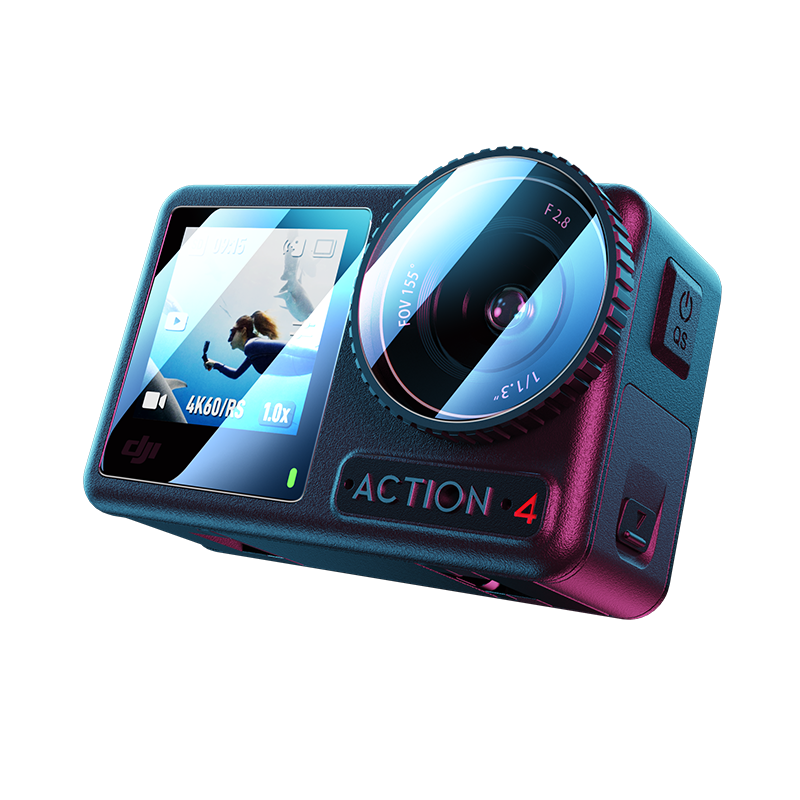 闪魔【甄选百货】 适用大疆Action4钢化膜 Action3相机钢化膜osmo新款 大疆Action3【无损像素|防刮】2套装