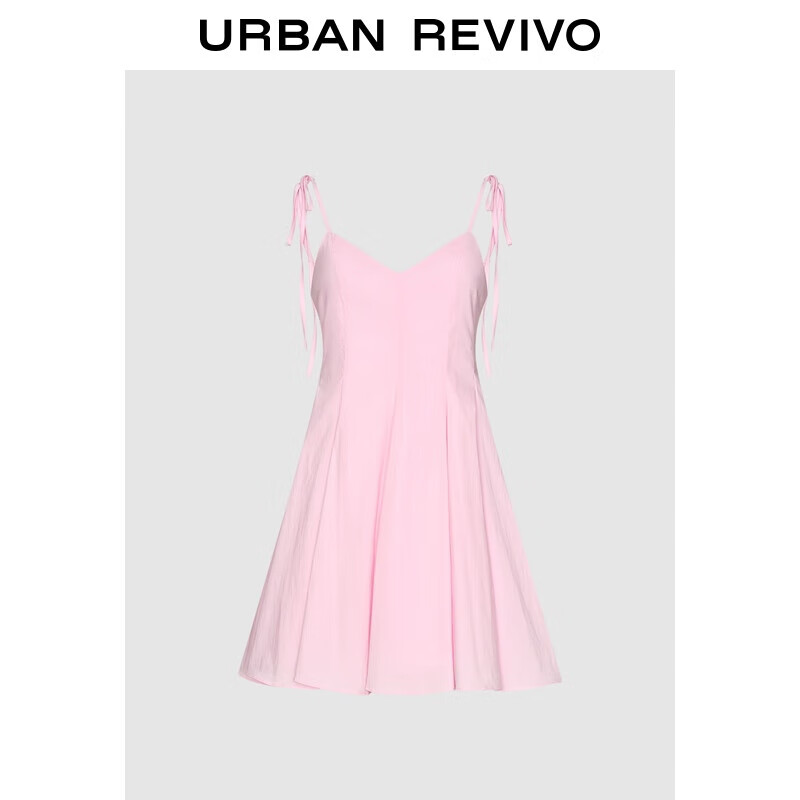 UR2025秋季新款女装休闲多巴胺A字短款吊带连衣裙UWG750215