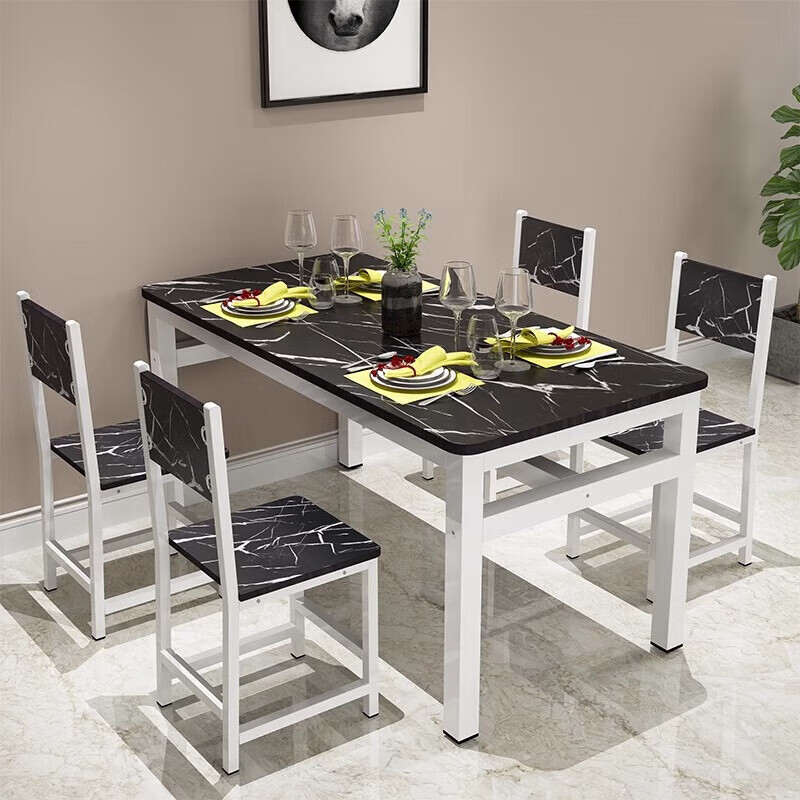 林感束尋餐桌椅家用小戶型長方形小吃飯店快餐桌子組合餐飲早餐廳 【工字型加固】60*60單桌