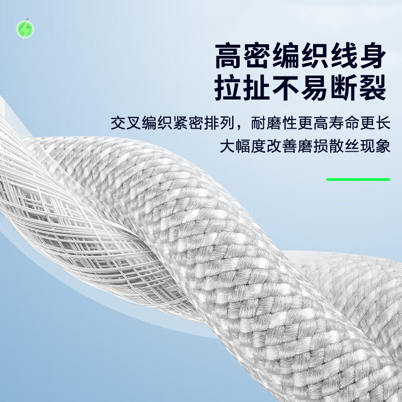 铂呐苓适用苹果安卓充电数据线Type-C快充线编织双头PD27W60w快充C口 编织快充充电线【白色C-C】