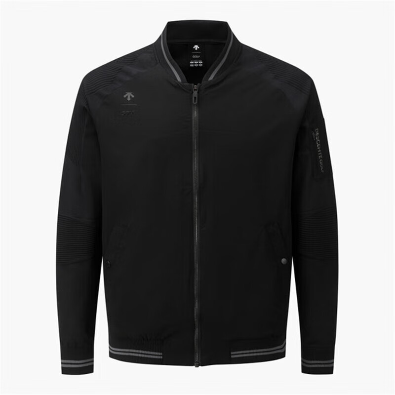 迪桑特（DESCENTE）外套 男士黑色棒球领夹克 25秋季新品 时尚拼接运动休闲风格上衣 黑色/ BLACK M (95) 男