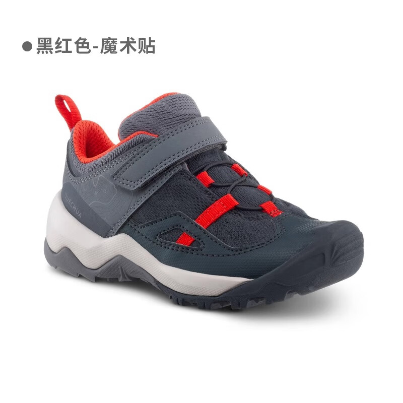 迪卡侬（DECATHLON）儿童运动鞋男童女童秋童鞋防撞缓震舒适登山鞋-2025年新款 黑红 魔术贴 31