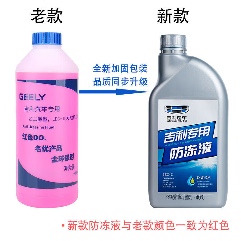 山头林村吉利专用防冻液帝豪GL远景X36博越星瑞缤瑞GS水箱红色冷却液原厂 -40℃150 0ml 0°C 粉色 -40度