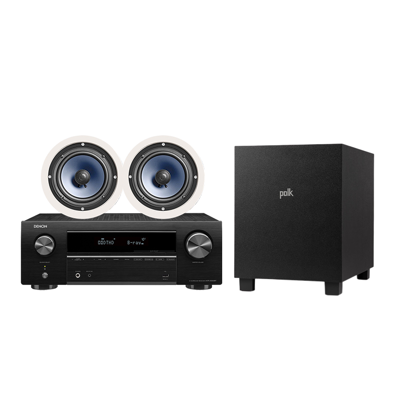 普樂(lè )之聲(polk)RC80i+X550 吸頂音響功放機音箱家庭影院吸頂喇叭天花吊頂音箱低音炮背景音樂(lè )藍牙音響【一拖二】