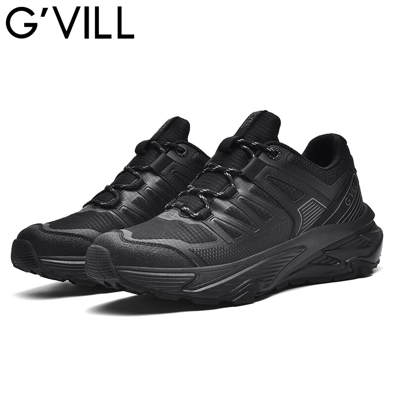 贵之步秋冬季新款增高柔软减震运动鞋男鞋低帮厚底潮流舒适休闲鞋 黑色 G018 40 （运动鞋码）