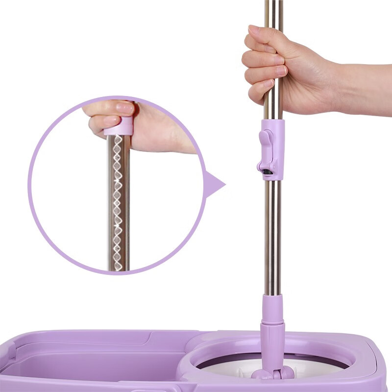 妙洁 旋转拖把桶套装 家用一拖净免手洗干湿两用懒人墩布 旋转拖把（共2块拖布）