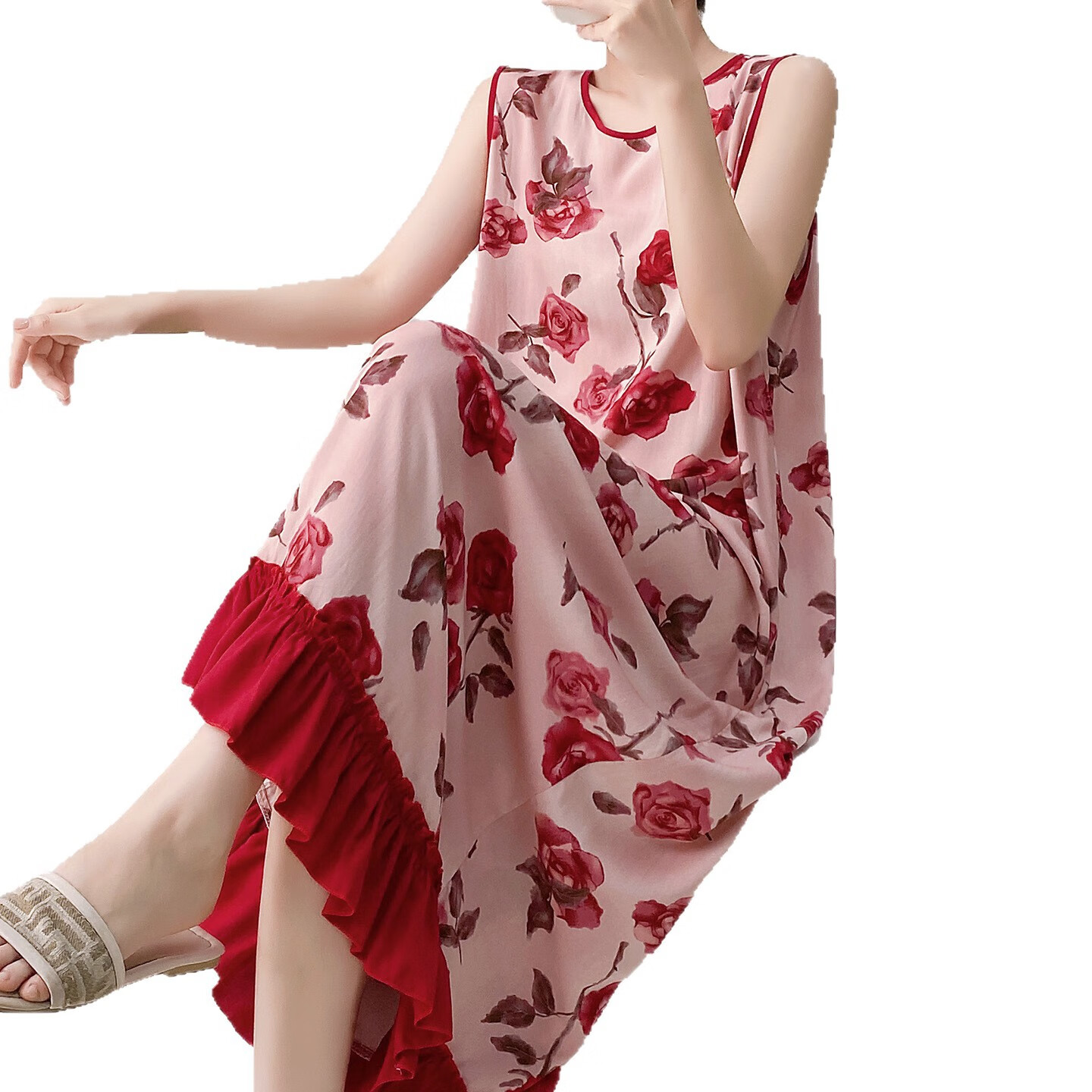 【优选好物】2025年新款新中式国风背心睡裙女夏薄款棉绸家居服可 背心裙-琵琶行 裙长120(适合160身高以下 均码