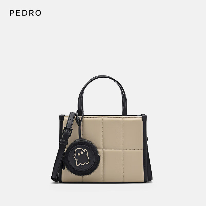 PEDROPedro格紋小方包零錢(qián)包裝飾斜挎托特包PW2-55210035-2 綜合色_可拆卸小惡魔錢(qián)包