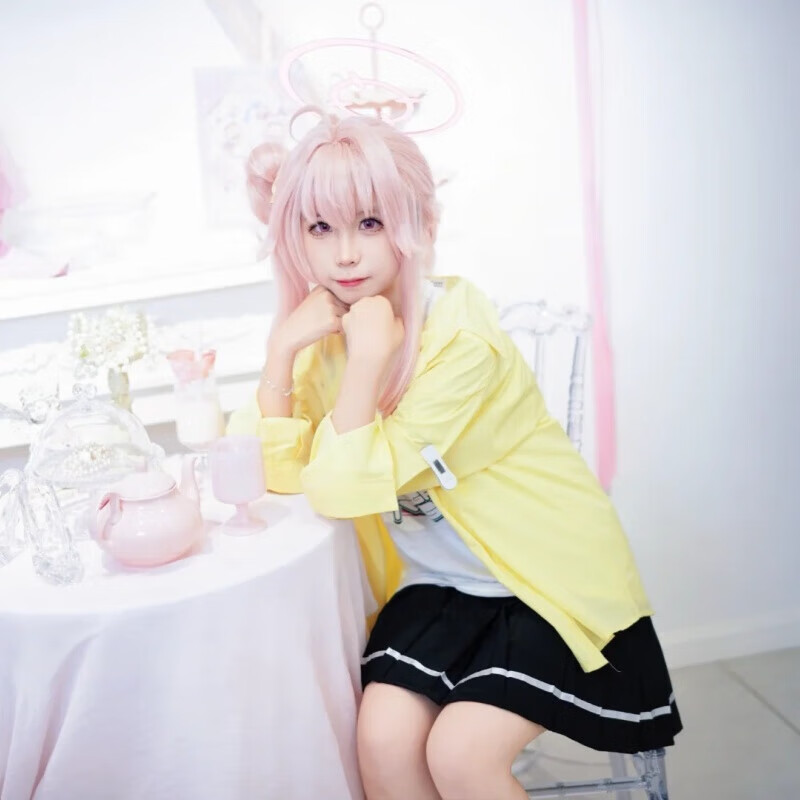 班达熊柚鸟夏cos服碧蓝档案i和纱乐队cosplay动漫角色扮演卡通周边c服 柚鸟夏cos服+袜套+过膝 4XL