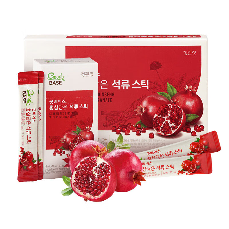 正官庄韩国进口6年根红石榴液人参补气礼盒10ml*30包女神节 石榴汁 10ml*30包
