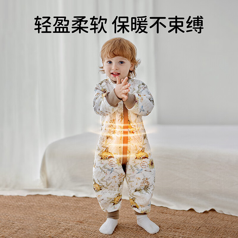 欧孕（OUYUN）听梦婴儿睡袋宝宝春春夏款儿童恒温睡袋四季通用防踢被子 花漾甜心【空气层】室温17-25度 90码-身高80-95年龄15月-2.5岁