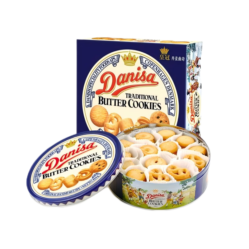 皇冠曲奇454gDanisa黄油曲奇饼干礼盒装零食年货礼盒送礼 Danisa/皇冠 丹麦曲奇454g盒装