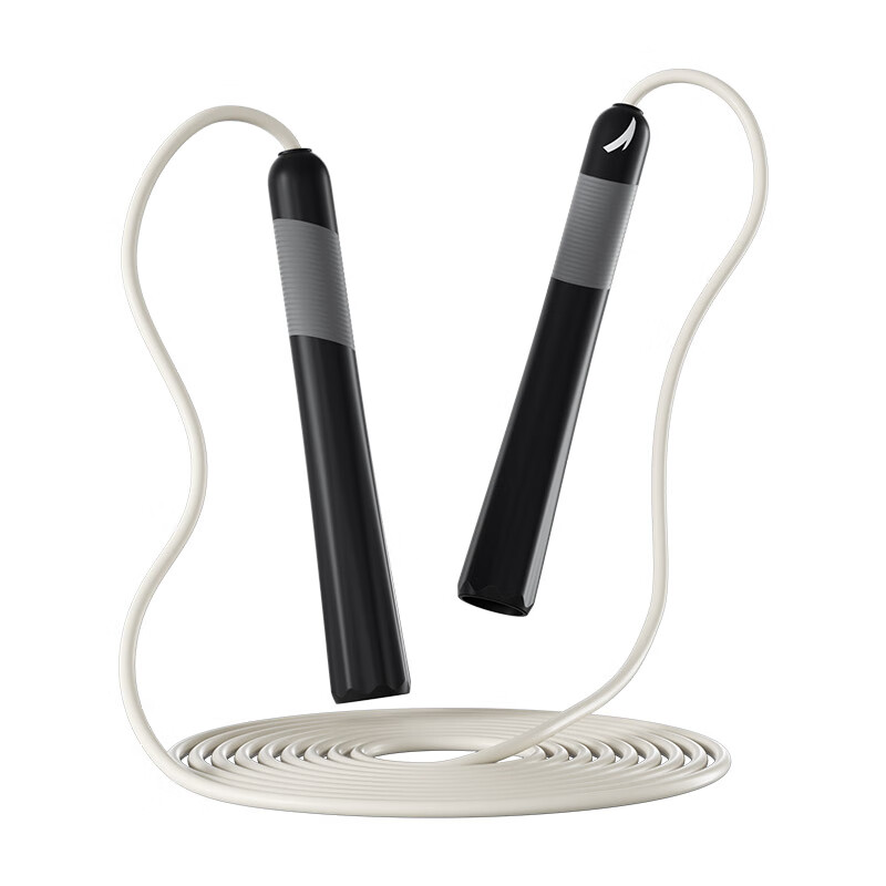 安踏竞速跳绳防滑硅胶手柄学生中考体育考试比赛运动专业训练初中生 黑灰【2.8m/运动减肥专用】