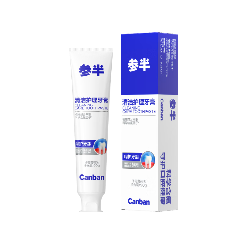 参半清洁护理牙膏 冬青薄荷味90g