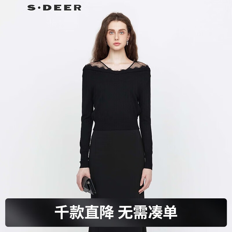 S.DEERʥϰŮװ´V˿ƴӺɫ֯S22183514 ɫ/91 S 160
