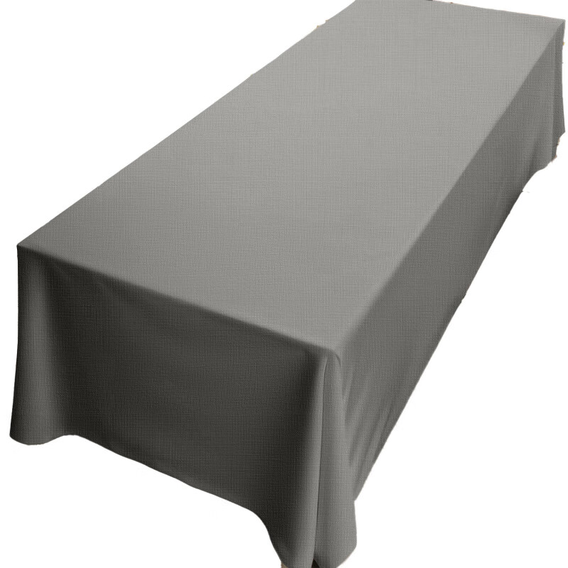 灰色简约防水桌布26米长条会议桌高级感 棉麻米色 防泼水 160*250CM 防泼水