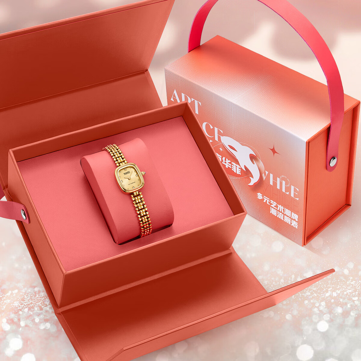 马克华菲（FAIRWHALE）玫瑰小金表女士手表十大国表复古学生防水腕表生日礼物送女友3060