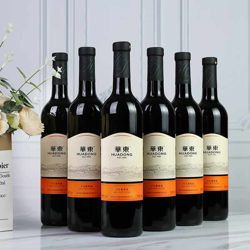 华东（HUADONG）精制干红葡萄酒 微醺自饮 聚会送礼 红酒 整箱装 750ml*6瓶