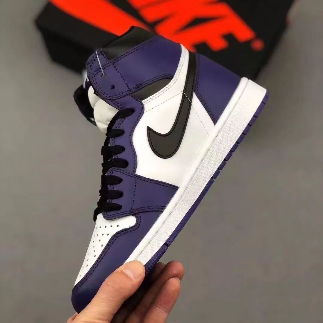 air 1 high og aj1 紫葡萄  男女运动休闲百搭防滑篮球鞋莆田 白紫