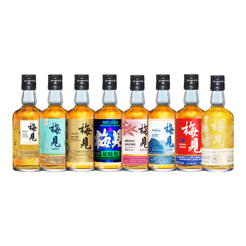 梅見 青梅酒組合 果酒梅子酒低度微醺伴手禮中秋送禮 全家福8種口味嘗鮮組合150mL*8瓶