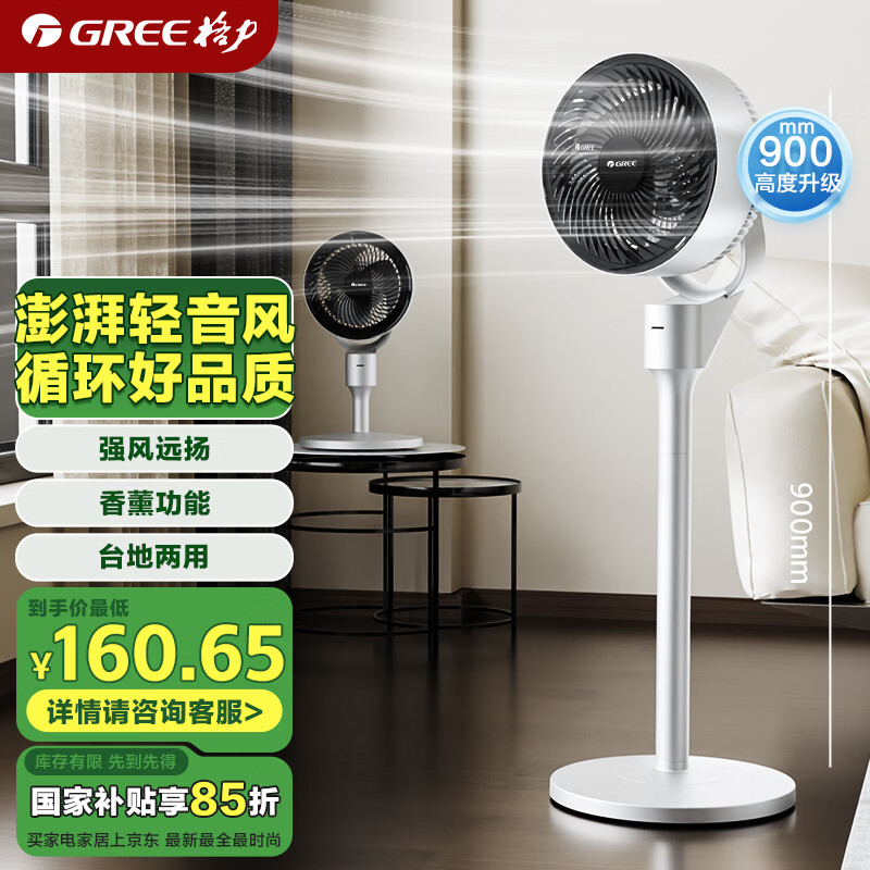 格力（GREE）空气循环扇家用台地两用电风扇落地扇变频循环左右摇头轻噪对流香薰驱蚊净化循环扇 FXD-1903g3