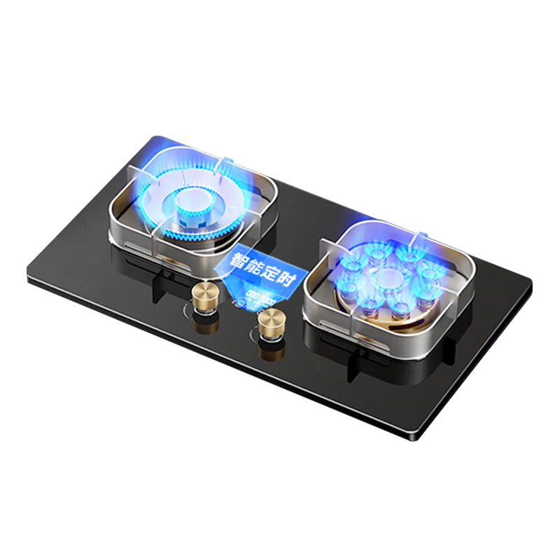 华蒂星【免费安装】燃气灶天然气灶液化气灶家用台式嵌入式7.5kW猛火免扩孔易清洁一级能效灶具灶台炉灶 （人气款）鸳鸯灶+智能定时【钢化玻璃】 天然气【上门安装】