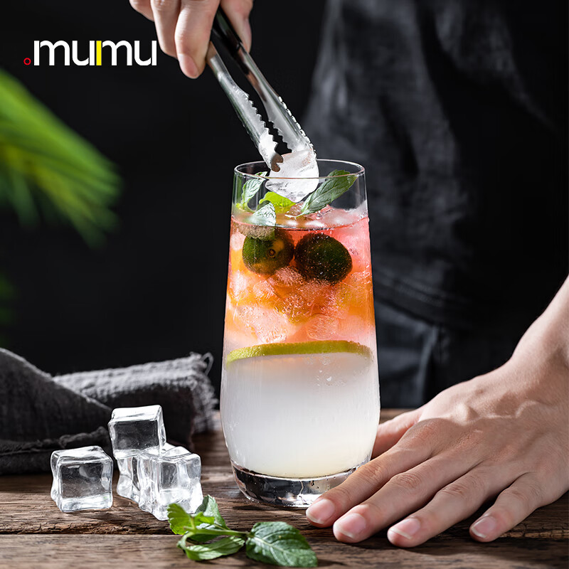 MUMUmojito莫吉托鸡尾酒杯高级感调酒果汁杯ins风家用冷饮玻璃水杯 大号/矮胖款莫吉托杯【各1只】
