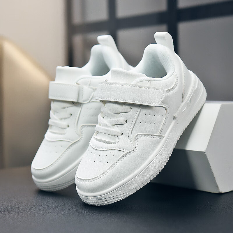 贝天熊童鞋男女童鞋新款儿童运动鞋子秋冬款网面透气经典校园小白鞋休闲 BZX2401白色【秋冬革面】 27 内长17.2/脚16.2 京东折扣/优惠券