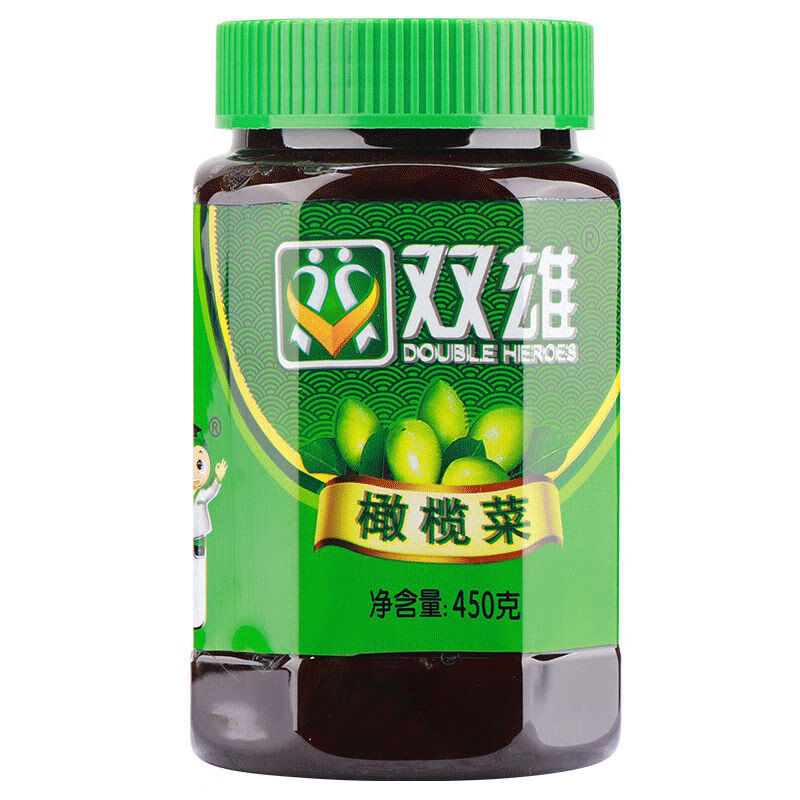 雙雄正宗潮汕特產(chǎn)橄欖菜瓶裝下飯菜咸菜腌菜醬菜開(kāi)胃菜 橄欖菜2瓶(450g*2)