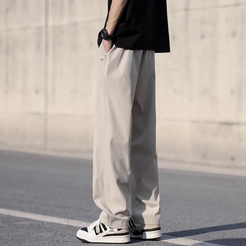 啄木鸟休闲裤男2026春夏季潮流美式工装裤子男士宽松百搭直筒阔腿长裤男 卡其色 XL 建议130-150斤