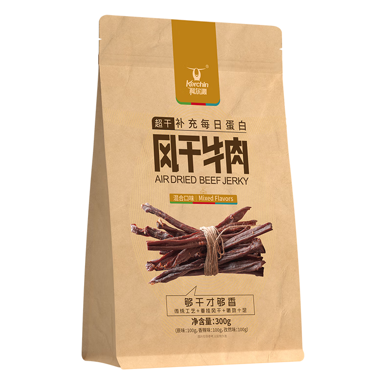 科尔沁超干风干牛肉干混合口味300g袋装 休闲零食肉干肉脯 内蒙特产小吃