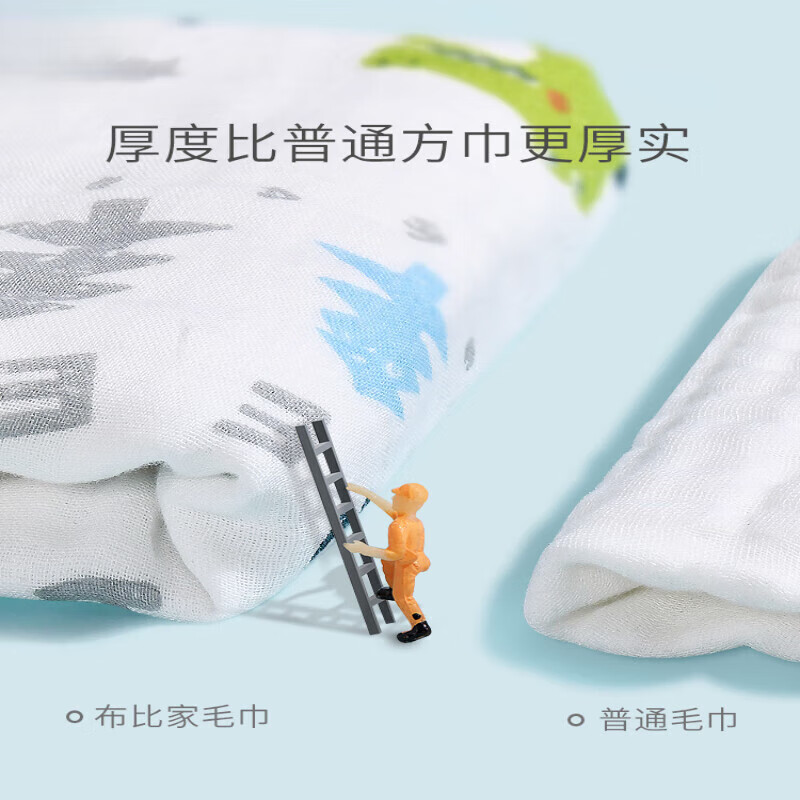 接运猫宝宝洗澡巾婴儿纱布毛巾纯棉超软新生儿宝宝口水巾拍嗝巾 萌趣小物装33*70cm(升级) 3条