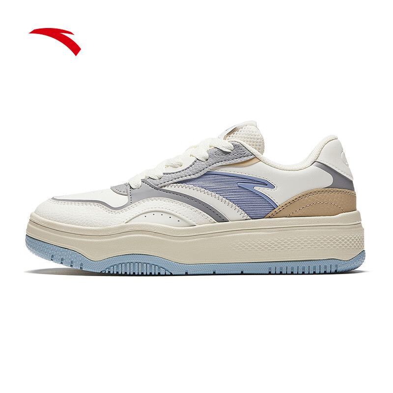 安踏王一博同款街顽2板鞋女保暖厚底轻便耐磨休闲运动鞋