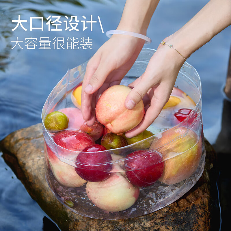 易旅折叠水盆12L洗脸盆【2个装】便携式旅行户外出差大号洗衣泡脚盆