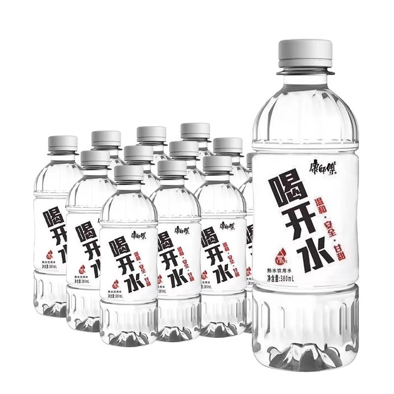 康师傅喝开水380ml*12瓶整箱1瓶装熟水饮用水熟水非矿泉水包邮 喝开水380ml*12瓶【新日期】