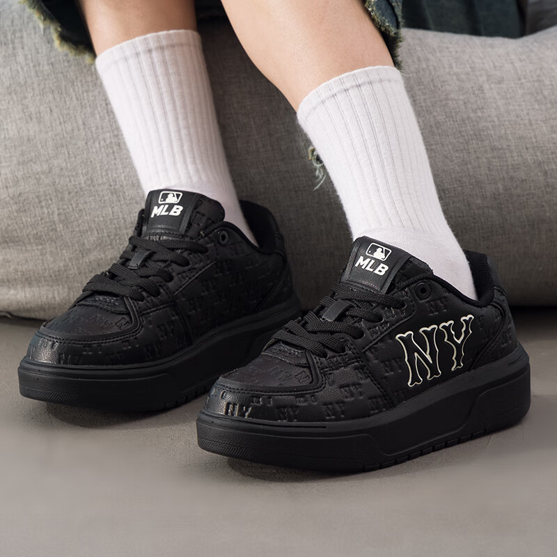 MLB官方 复古板鞋男鞋子25冬季学长鞋休闲鞋透气运动鞋女鞋3ASXE015N 纽约洋基队/黑色 43 (275mm)